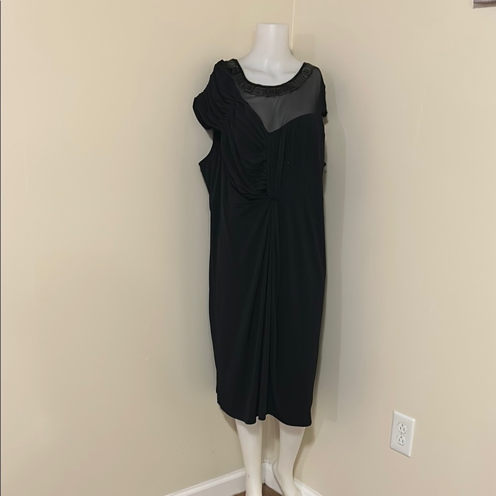 Roaman's Black Asymmetrical Sheath Dress